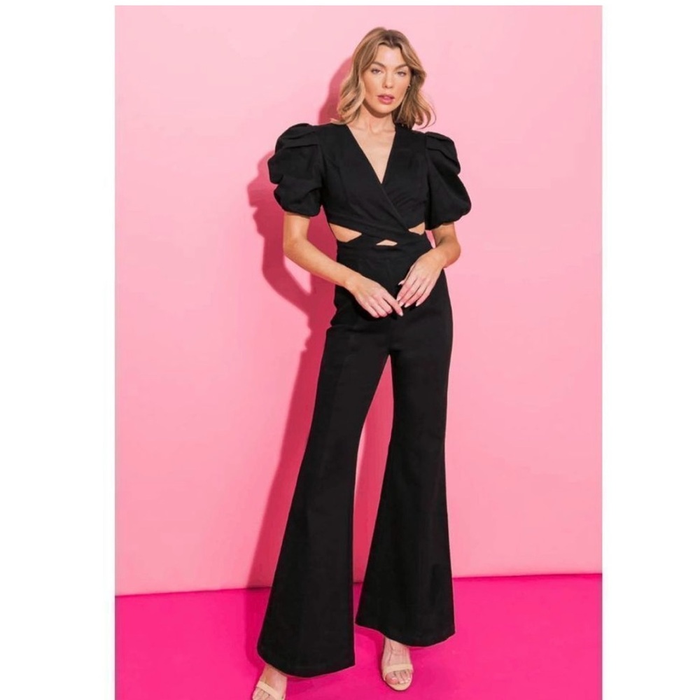 Flying Tomato GLOWING ALL NIGHT STRETCH DENIM JUMPSUIT